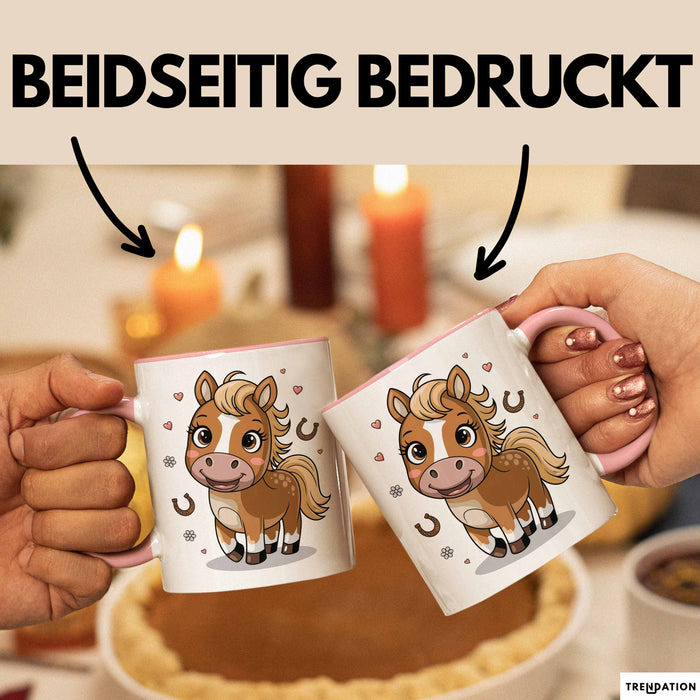 Pferdeliebhaber Tasse Geschenkidee für Reitsport Rosa Trendation