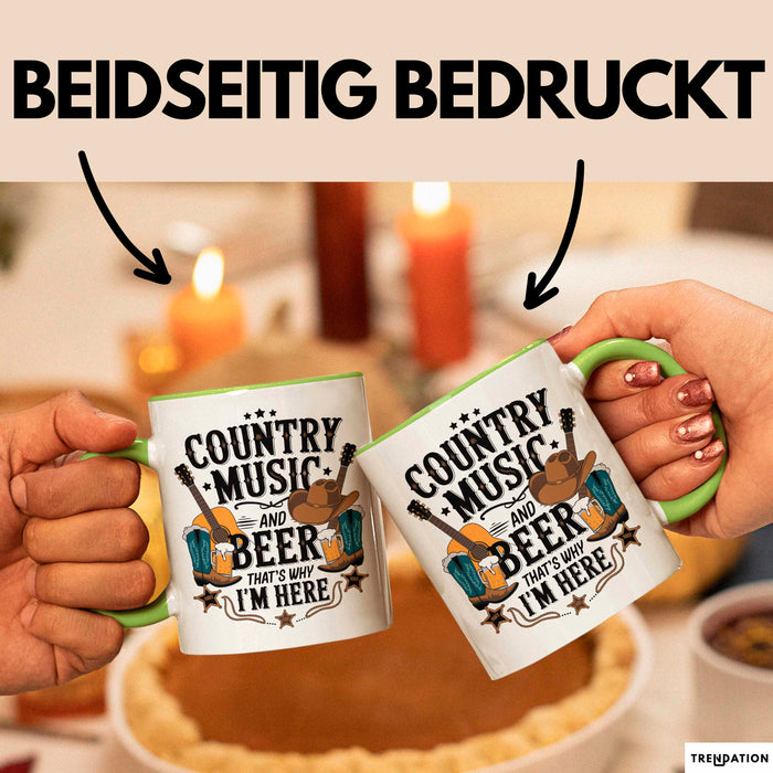 Country Musik Bier Tasse Geschenk Lustige Geschenkidee Grün Trendation