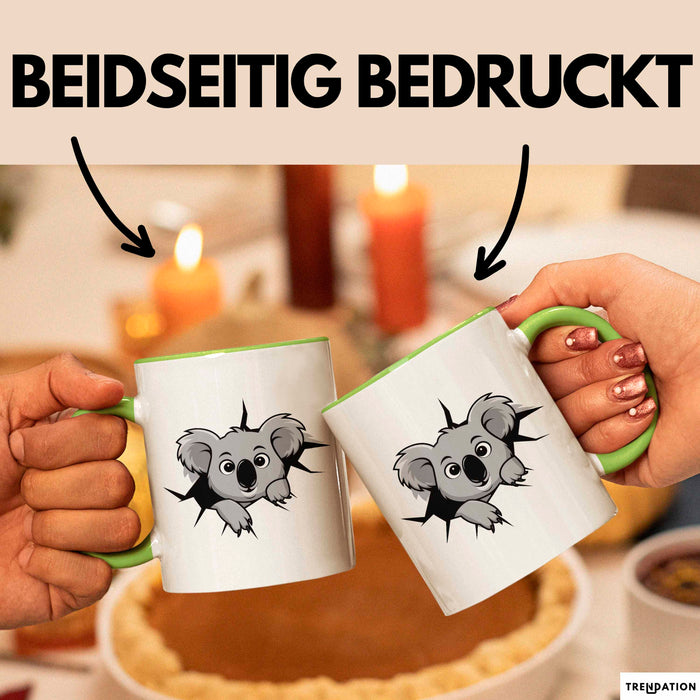 Koala Tierliebhaber Tasse Geschenk Lustige Geschenkidee Spruch Grün Trendation