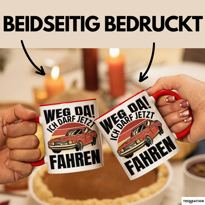 Führerschein Bestanden Geschenk Tasse Führerscheinprüfung Bestanden Geschenkidee Weg Da Ich Darf Jetzt Fahren Rot Trendation