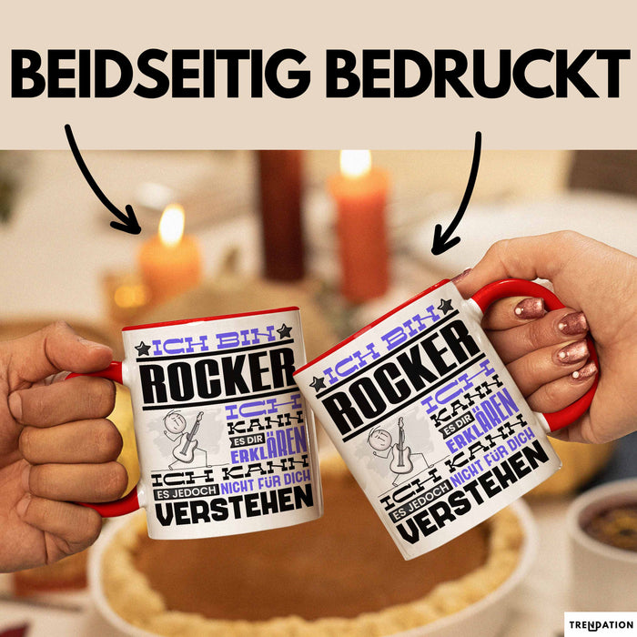 Rocker Geschenk Kaffee-Tasse Geschenkidee für Rocker Ich Bin Rocker Ich Kann Es Dir Erklären Jedoch Nicht Für Dich Verstehen Spruch Lustig Rot Trendation