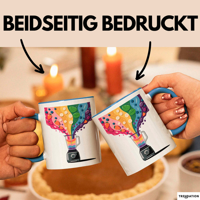 Smoothie Liebhaber Tasse Geschenkidee für Mixer Fan Blau Trendation