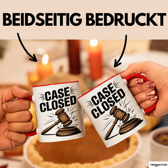 Richter Tasse Geschenkidee Fall abgeschlossen Gericht Held Geschenkidee Lustig Rot Trendation