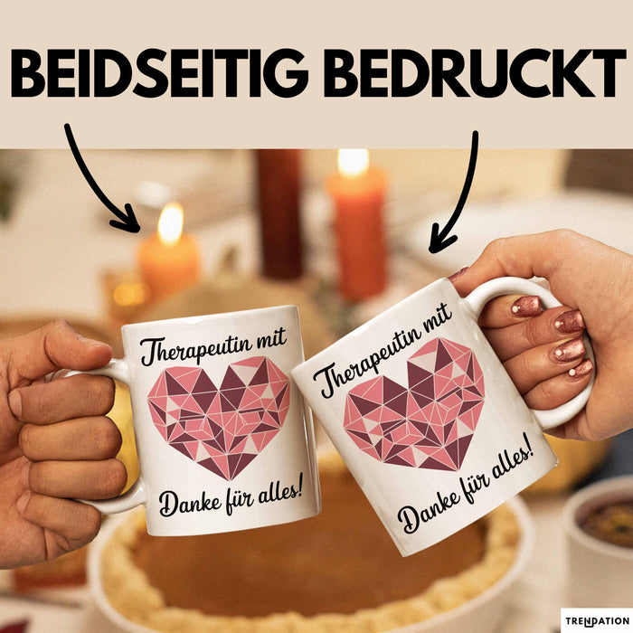 Physiotherapeut Physiotherapie Tasse Geschenk Lustige Geschenkidee Spruch Therapeutin Mit Herz Danke Für Alles Weiß Trendation