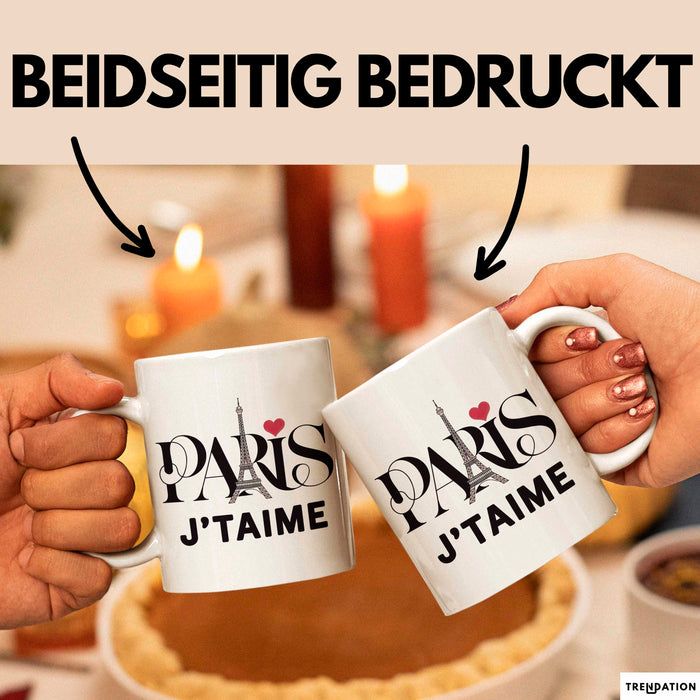 Frankreich Paris Eiffelturm Tasse Geschenk Lustige Geschenkidee Spruch Weiß Trendation