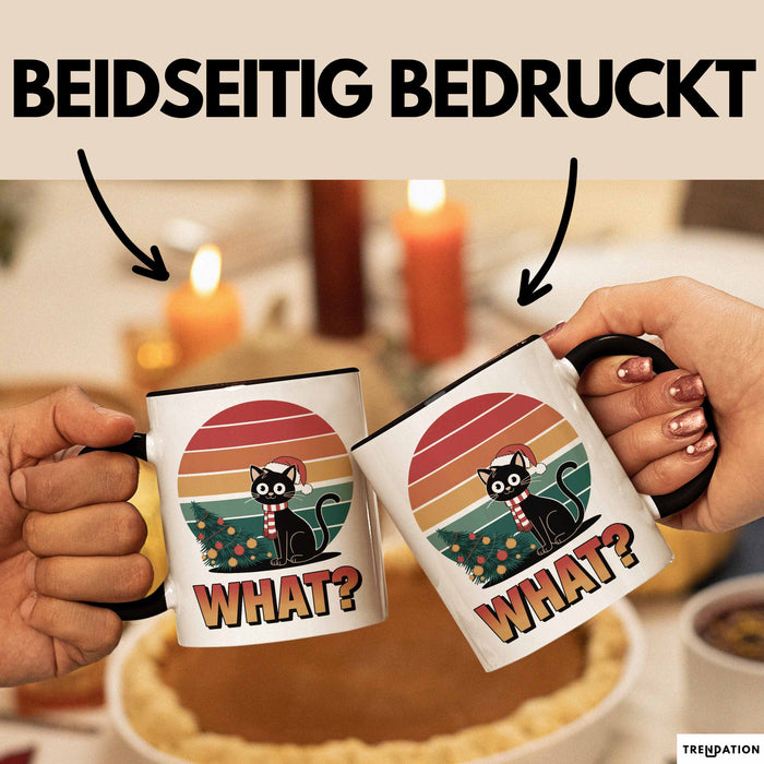 Schwarze Katze Weihnachtsfeier Tasse Geschenk Lustige Geschenkidee Spruch Was Trendation