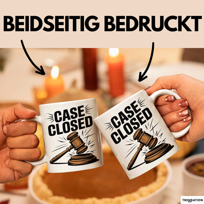 Richter Tasse Geschenkidee Fall abgeschlossen Gericht Held Geschenkidee Lustig Weiß Trendation
