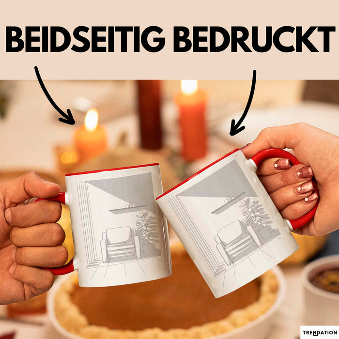 Minimalistischer Dekorateur Tasse Geschenk Lustige Geschenkidee Spruch Für Klare Räume Liebhaber Rot Trendation