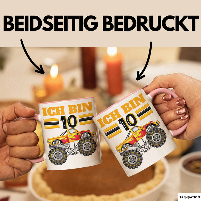 10. Geburtstag Geschenk Tasse Becher Jungs Trucks Geburtstagsgeschenk Ich Bin 10 Rosa Trendation