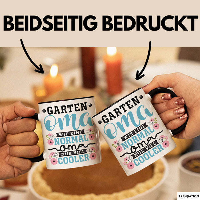 Garten Oma Tasse Geschenk Muttertag Witziger Spruch Cooler Becher Schwarz Trendation