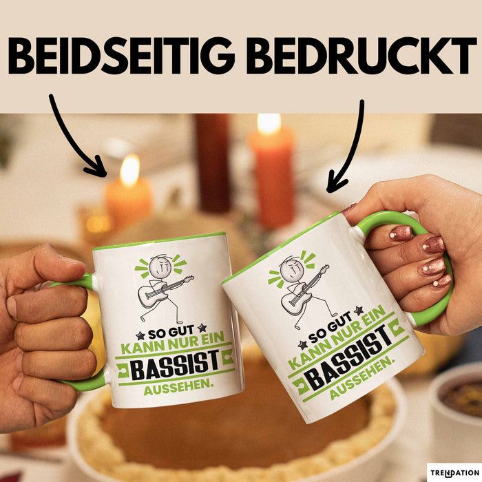 Bassist Geschenk Tasse So Gut Kann Nur Ein Bassist Aussehen Geschenkidee Kaffee-Becher Grün Trendation