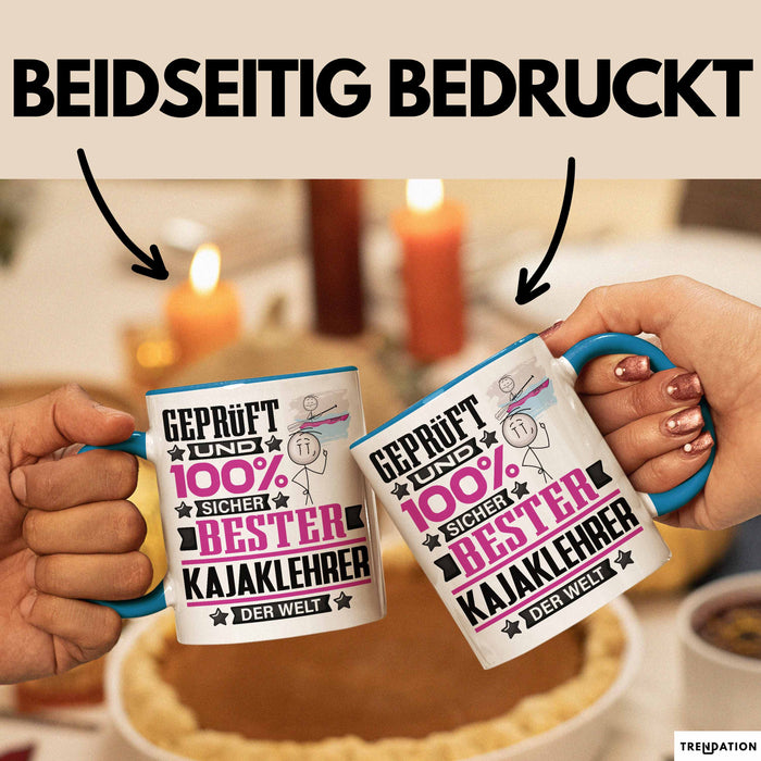 Kajaklehrer Geschenk Lustiger Spruch für Kajaklehrer Geschenkidee Bester Kajaklehrer Der Welt Blau Trendation