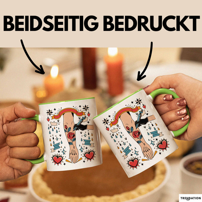Tätowierer Tasse Geschenk Lustige Geschenkidee Spruch Für Tattoo Künstler Grün Trendation