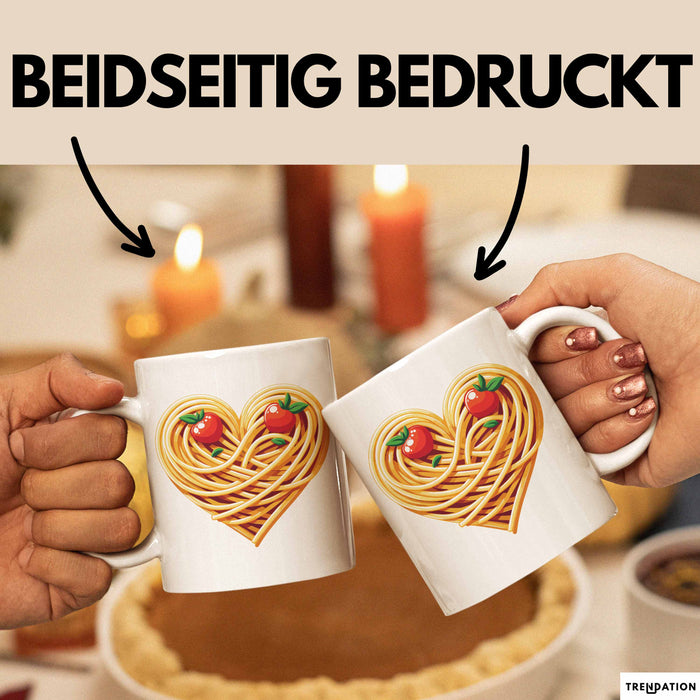 Spaghetti Tasse Für Frauen Und Männer Spaghetti-Liebhaber Herz Weiß Trendation
