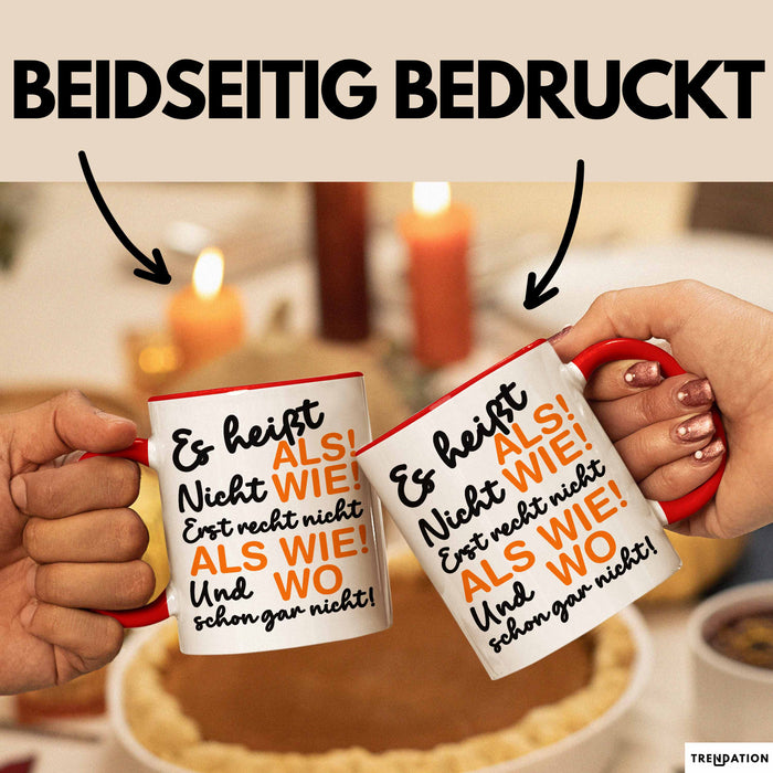 Deutschlehrer Unterricht Tasse Geschenk Lustige Geschenkidee Spruch Rot Trendation