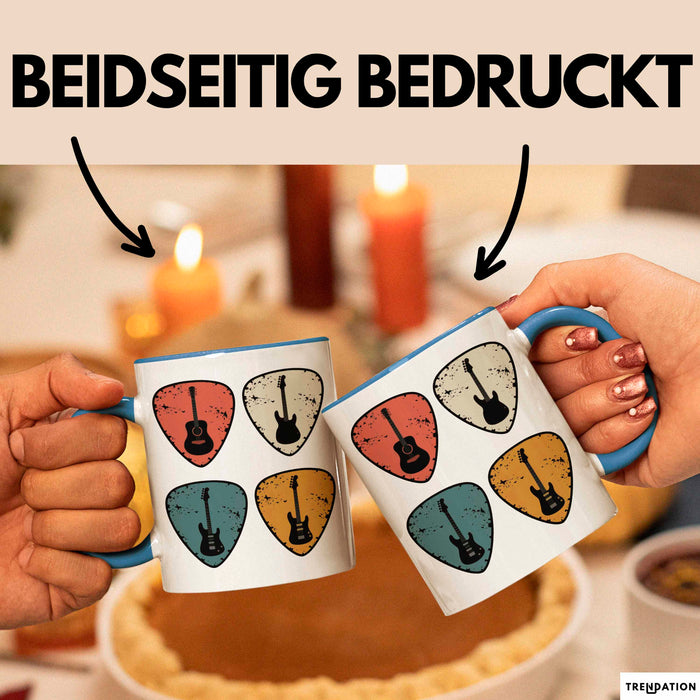 Gitarre Musikliebhaber Musiker Gitarrist Tasse Geschenk Lustige Geschenkidee Spruch Blau Trendation