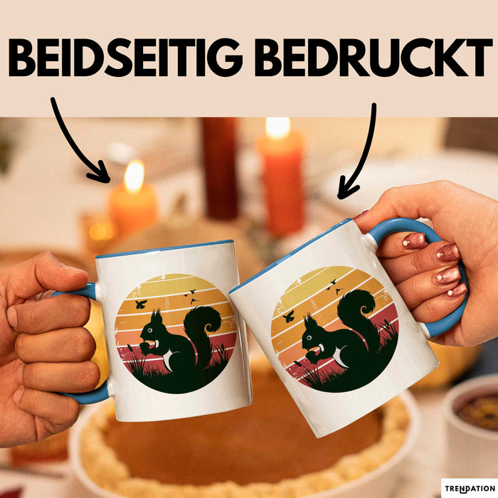 Eichhörnchen Tierliebhaber Retro Tasse Geschenk Lustige Geschenkidee Spruch Blau Trendation