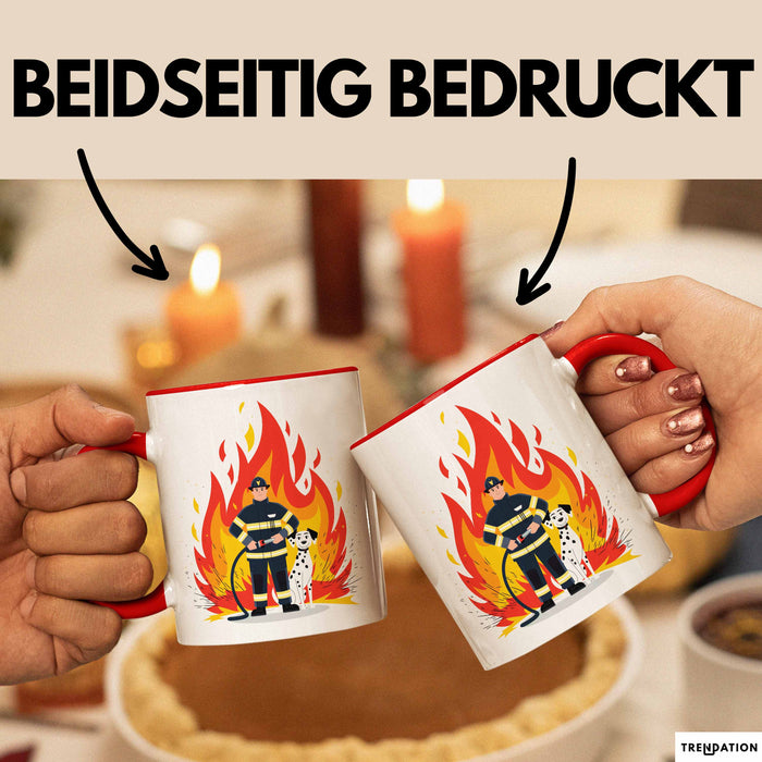 Feuerwehrmann Tasse Geschenk Lustige Geschenkidee Spruch Für Feuer Helden Rot Trendation