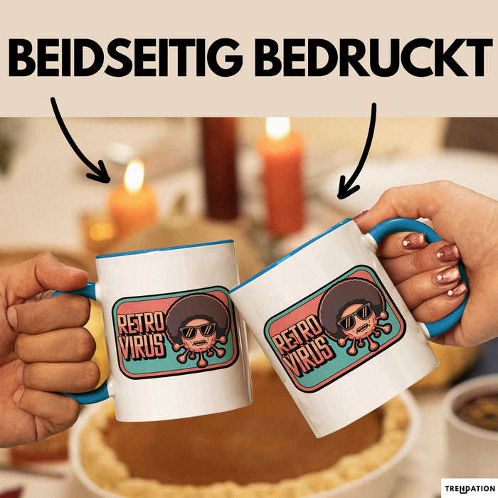 Computerprogrammierer Softwareingenieur Tasse Geschenk Lustige Geschenkidee Spruch Retro Virus Blau Trendation