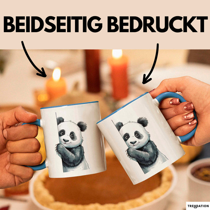Süßer Panda Tasse Geschenk Lustige Geschenkidee Spruch Blau Trendation
