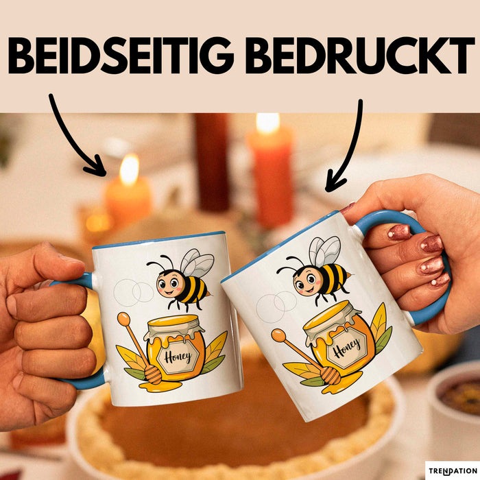 Bienenliebhaber Tasse Geschenkidee für Bestäuber Fan Blau Trendation