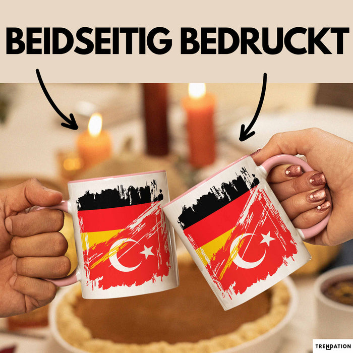 Türkei Deutschland Flagge Halb Deutscher Halb Türke Fußball Germany 2025 Europa Turkey Rosa Trendation