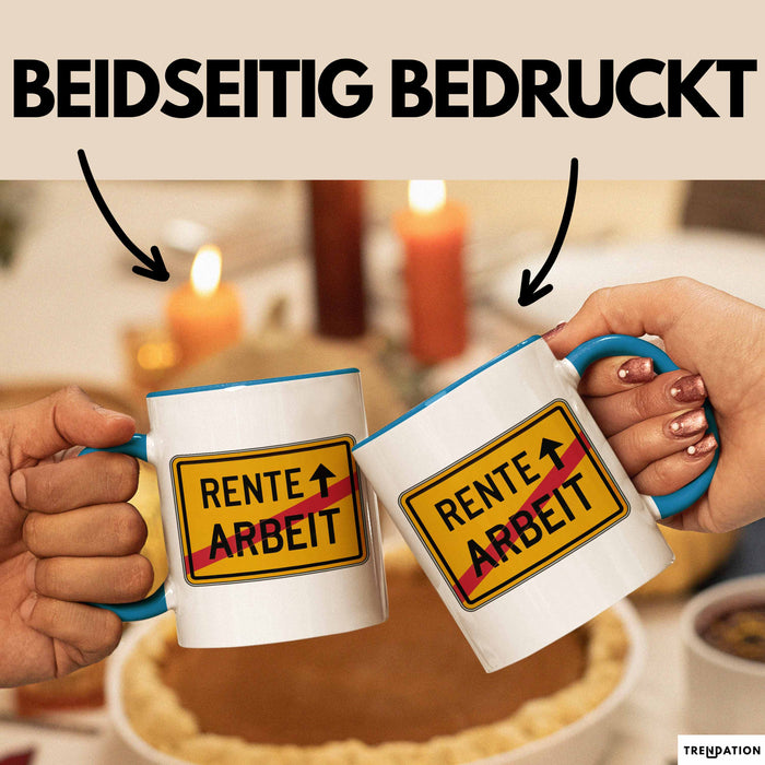 Rentner Tasse Geschenk Rente Arbeit Ruhestand Blau Trendation