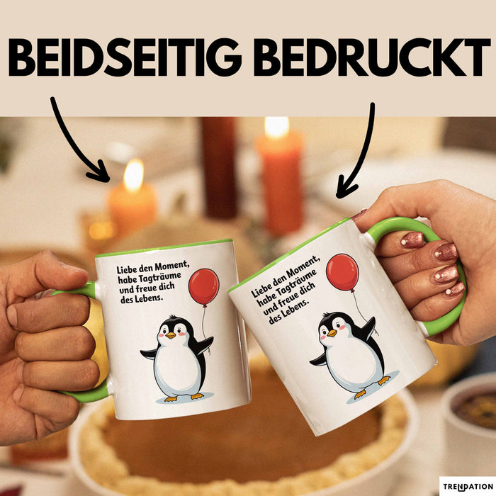 Büroarbeit Kollege Abschied Tasse Geschenk Lustige Geschenkidee Spruch Liebe Den Moment Habe Tagträume Und Freue Dich Des Lebens Grün Trendation