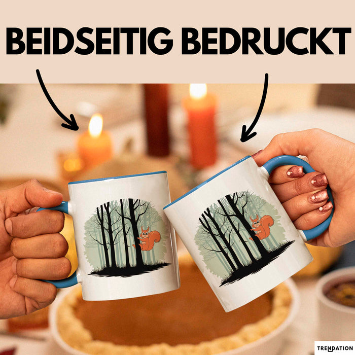Eichhörnchen Tierliebhaber Tasse Geschenk Lustige Geschenkidee Spruch Blau Trendation