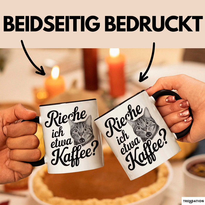 Kaffeeliebhaber Tasse Geschenk Lustige Geschenkidee Spruch Rieche Ich Etwa Kaffee Schwarz Trendation