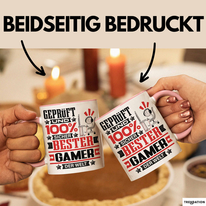 Gamer Geschenk Lustiger Spruch für Gamer Geschenkidee Bester Gamer Der Welt Rosa Trendation