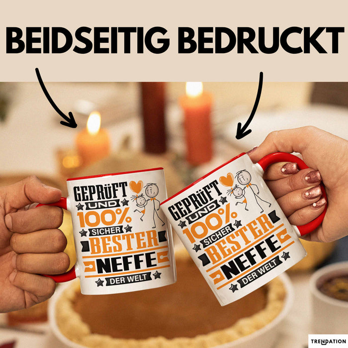 Neffe Geschenk Lustiger Spruch für Neffe Geschenkidee Bester Neffe Der Welt Rot Trendation