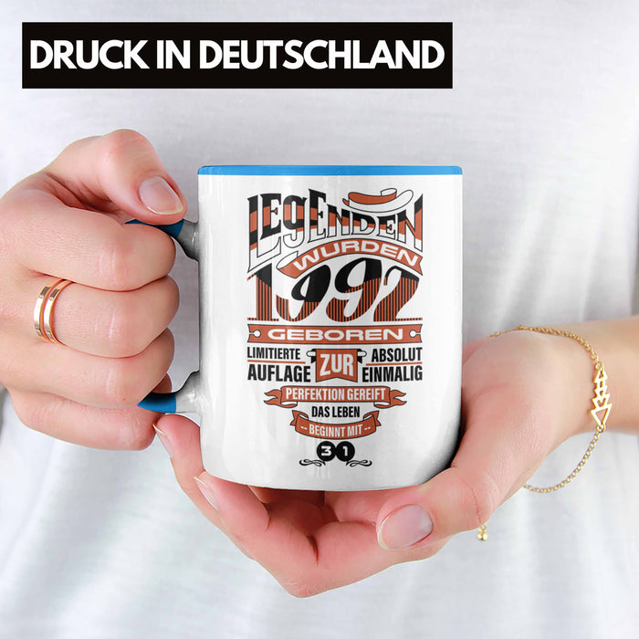 TRENDATION 30. Geburtstag Tasse Frau Mann Geschenk 30er Geschenkidee 30 Mutter Vater Blau Trendation