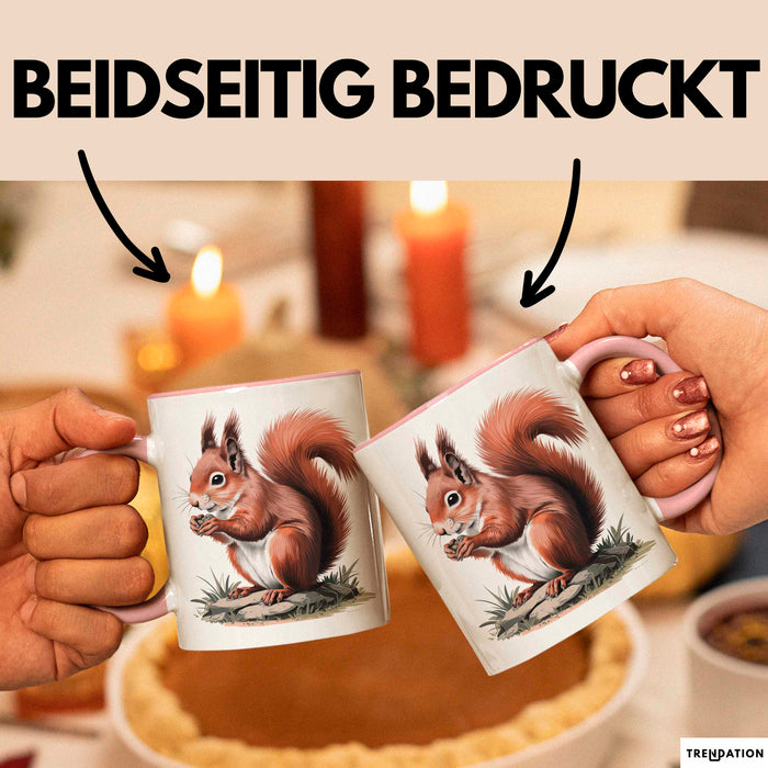 Eichhörnchen Tierliebhaber Tasse Geschenk Lustige Geschenkidee Spruch Rosa Trendation