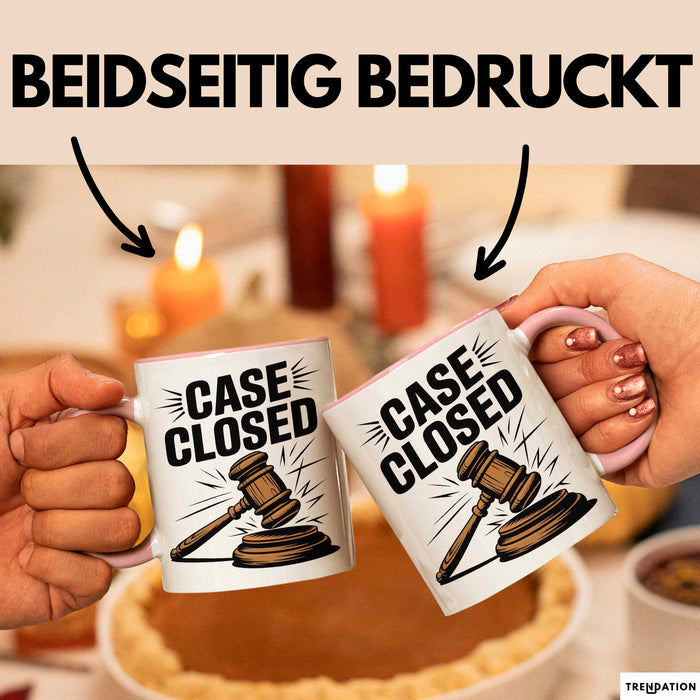Richter Tasse Geschenkidee Fall abgeschlossen Gericht Held Geschenkidee Lustig Rosa Trendation