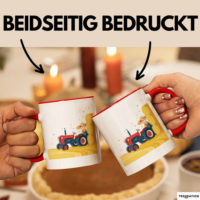 Landwirt Tasse Geschenk Lustige Geschenkidee Spruch Für Landleben Liebhaber Rot Trendation