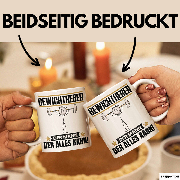 Gewichtheber Tasse Geschenk für Gewichtheber Der Mann Der Alles Kann Geschenkidee zum Geburtstag Weiß Trendation