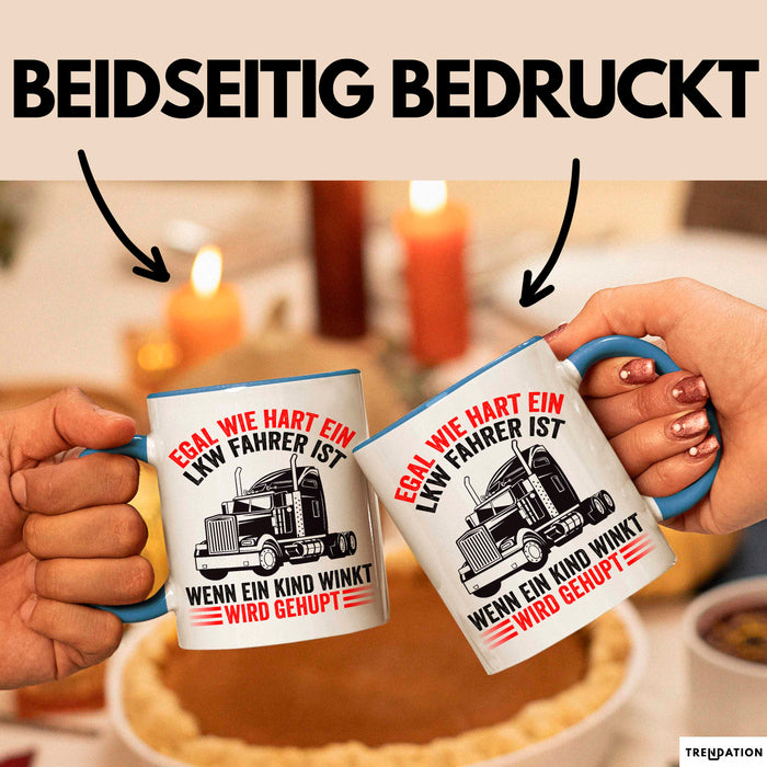 Lkw Fahrer Tasse Geschenk Harte Truckfahrer Trucker Geschenkidee Lustig Blau Trendation