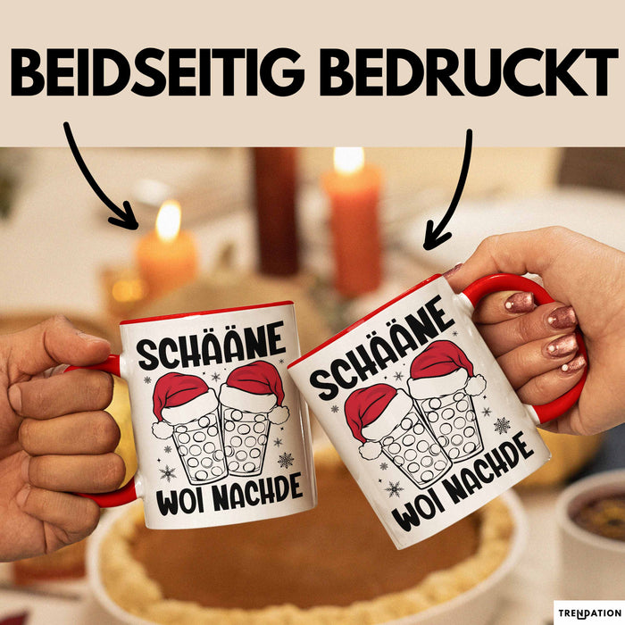 Weihnachten Tasse Geschenk Schääne Woi Nachde Kaffee-Becher Rot Trendation