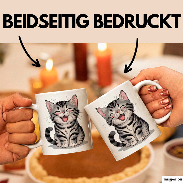Katzen Tierliebhaber Tasse Geschenk Lustige Geschenkidee Spruch Weiß Trendation