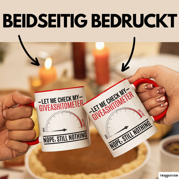 Sarkasmus Tasse Geschenk Giveashitometer Geschenkidee Lustig Kollege Rot Trendation
