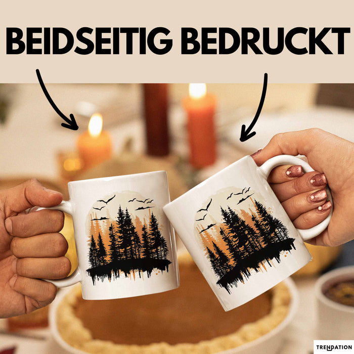 Wald Tasse Geschenk Wandern Geschenkidee Wanderlustige Weiß Trendation