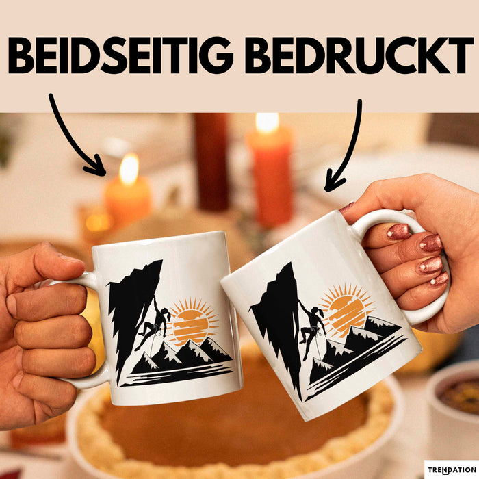 Kletterer Tasse Geschenkidee Abenteuersucher Lustiger Spruch Geschenkidee Lustig Weiß Trendation