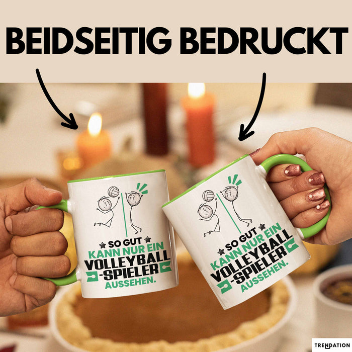 Volleyballspieler Geschenk Tasse So Gut Kann Nur Ein Volleyballspieler Aussehen Geschenkidee Kaffee-Becher Grün Trendation