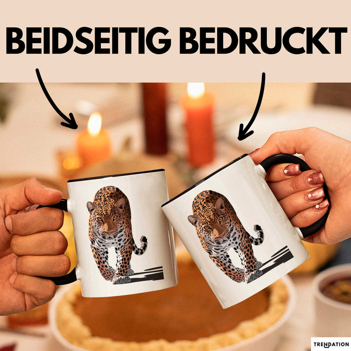 Leopard Tier Tasse Geschenk Lustige Geschenkidee Spruch Schwarz Trendation
