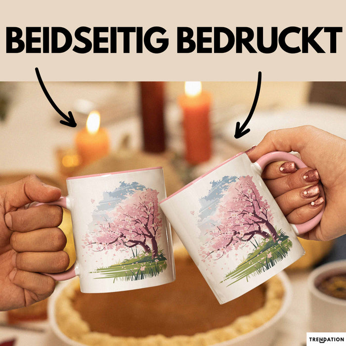 Frühlingszeit Tasse Geschenkidee für Naturliebhaber Rosa Trendation