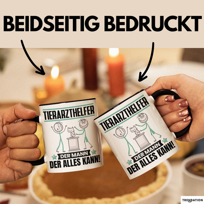 Tierarzthelfer Tasse Geschenk für Tierarzthelfer Der Mann Der Alles Kann Geschenkidee zum Geburtstag Schwarz Trendation