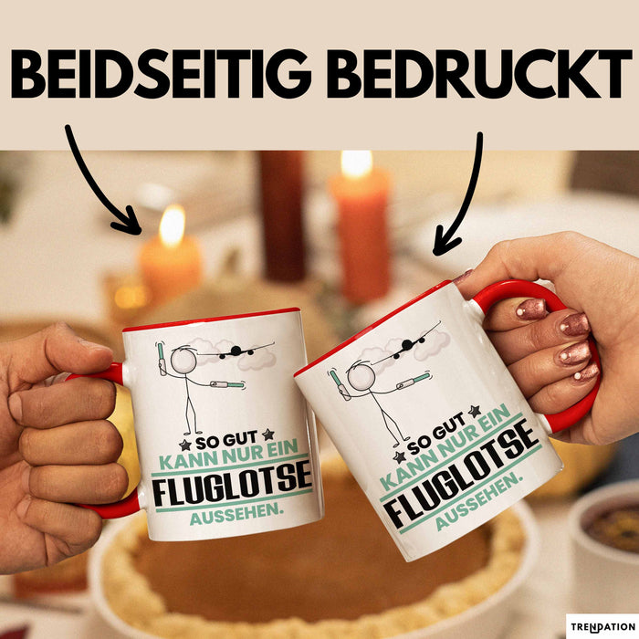 Fluglotse Geschenk Tasse So Gut Kann Nur Ein Fluglotse Aussehen Geschenkidee Kaffee-Becher Rot Trendation