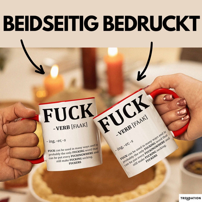 F*** Tasse Geschenk Schimpfwort 18+ Geschenkidee Männer Frauen Arbeitskollege Geschenkidee Kaffee-Becher Rot Trendation