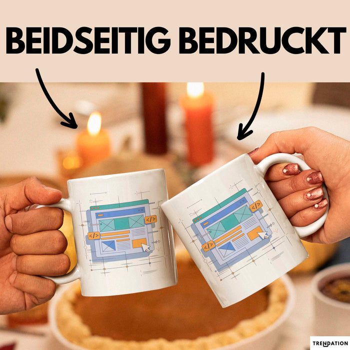 Web Entwickler Tasse Geschenk Lustige Geschenkidee Spruch Für Code Erbauer Weiß Trendation